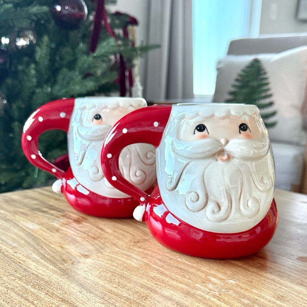 Johanna Parker Santa Ceramic Mugs Set